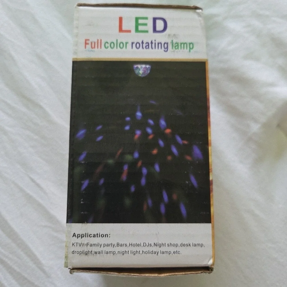 LED Full Color Rotating Disco Bulb E27 3W Multi Color Party Light Stage Lamp NEW